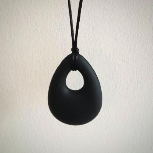 Black Drop Pendant Silicone Teething Necklace - Little Buds Teethers