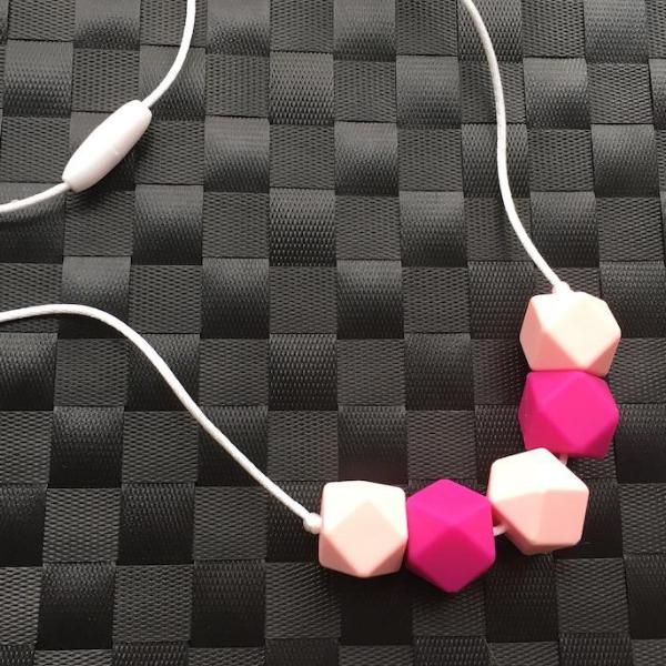 Raspberry Silicone Teething Necklace - Little Buds Teethers