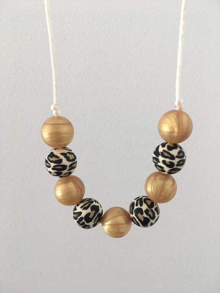 Golden Leopard Teething Necklace