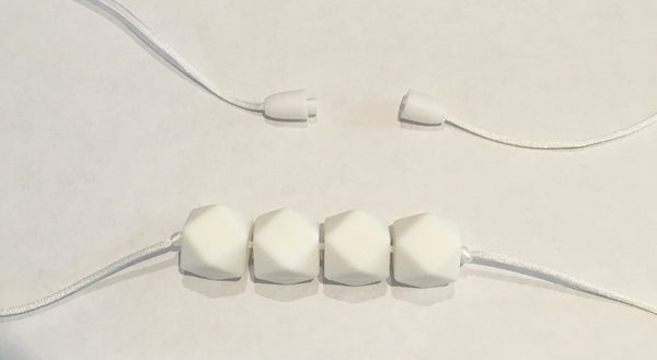 Pure White Geometric Teething Necklace - Little Buds Teethers