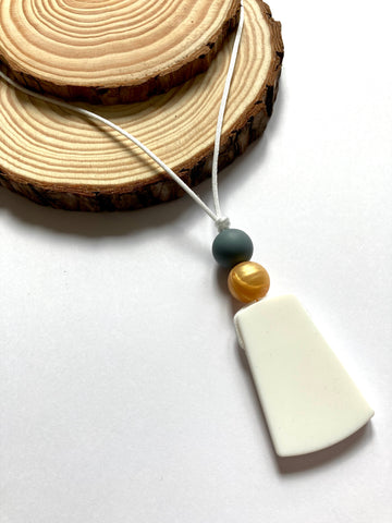 White Pendant Teething Necklace