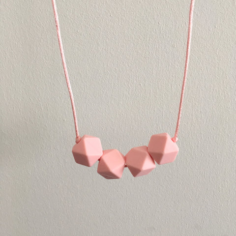 Pure Pink Geometric Teething Necklace - Little Buds Teethers